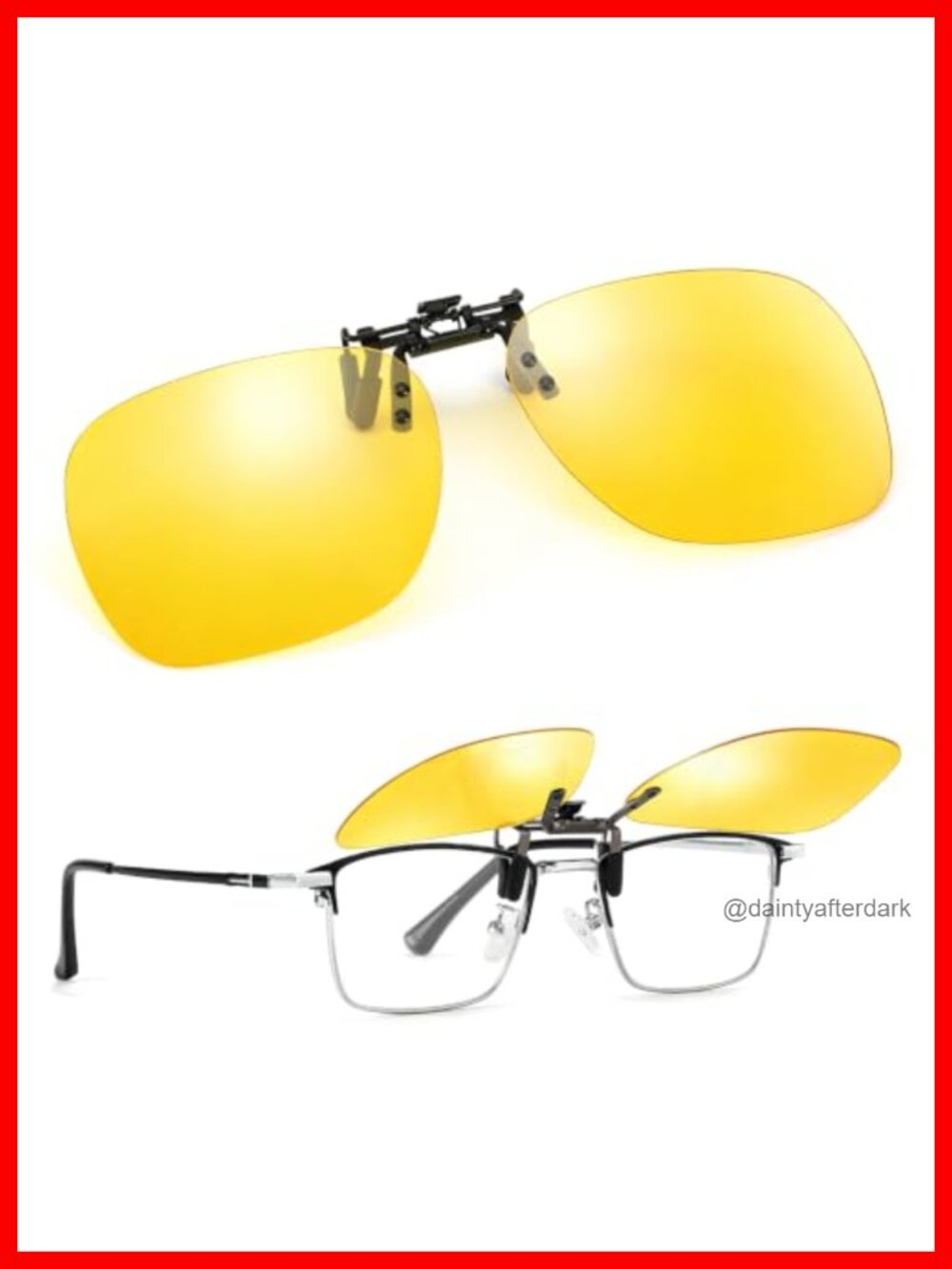 Clip On Night Vision Glasses Polarized Flip Up Driving Sunglasses